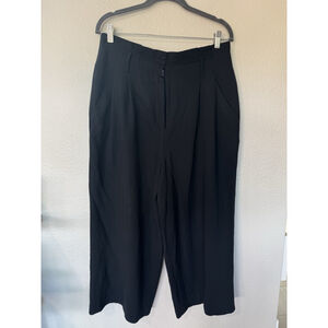 Michael Kors Black Paperbag-Waist Pants Wide Leg Trousers